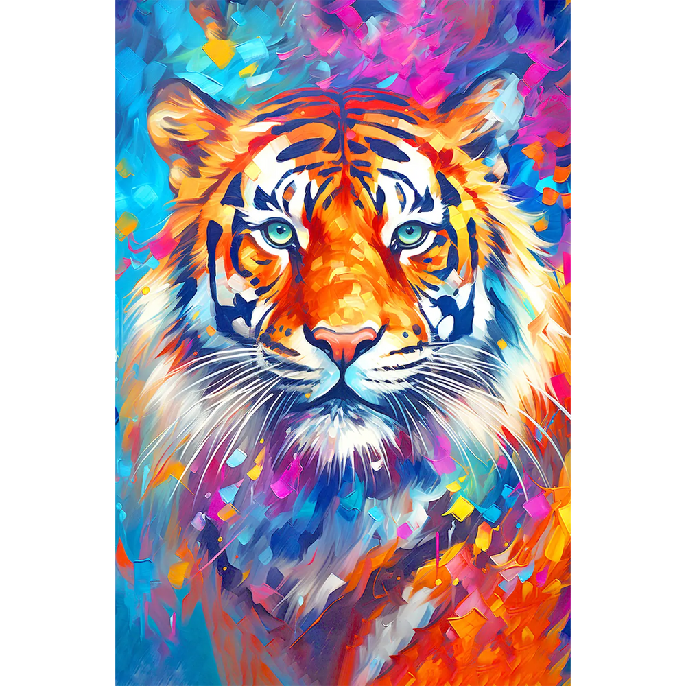 Crystal Diamond Painting Tiger colorful 01 (size of your choice) - Shop now  - JobaStores