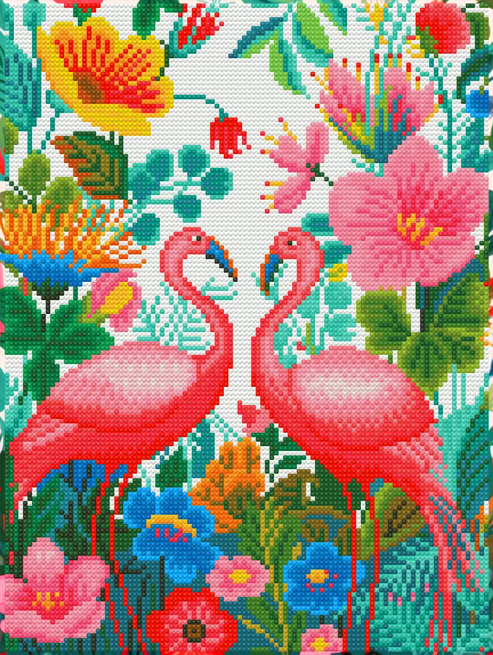 MOYFACE 5D Diamond Painting Flamingo,Diamond Art Painting Kits for Adults  with Flowers,Full Drill Paint by Numbers DIY Diamond Art Kits for Beginners